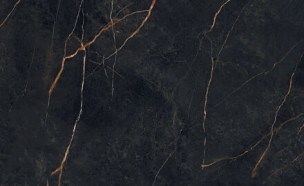 Gres de gran formato 120x280, mármol negro con vetas doradas, acabado brillante A4H474 Sant Loreno