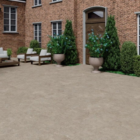 Gres para suelo 100x100, travertino cortado transversalmente, mate, gris-beige taupe A4H499 Chrono Stone #3
