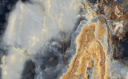 Gres de gran formato 120x280, mármol azul intenso con vetas, acabado brillante A4H674 Eterno Blu