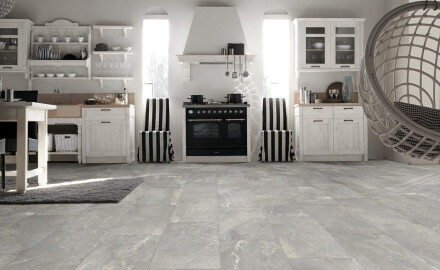 Gres esmaltado para suelo, 60 x 120 cm, gris mate, rectificado, A4H84 Iroc Greige