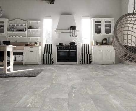 Gres esmaltado para suelo, 60 x 120 cm, gris mate, rectificado, A4H84 Iroc Greige