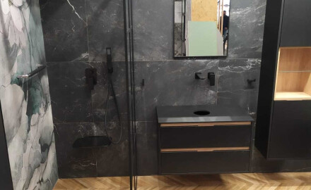 Gres esmaltado para suelo, 60 x 120 cm, negro mate, rectificado, A4H85 Iroc Black