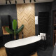 Gres esmaltado para suelo, 60 x 120 cm, negro mate, rectificado, A4H85 Iroc Black #5