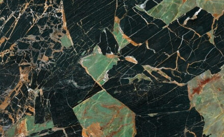 Gres Bookmatch 120x280, mármol esmeralda con vetas, acabado brillante A4H850 Esmerald París