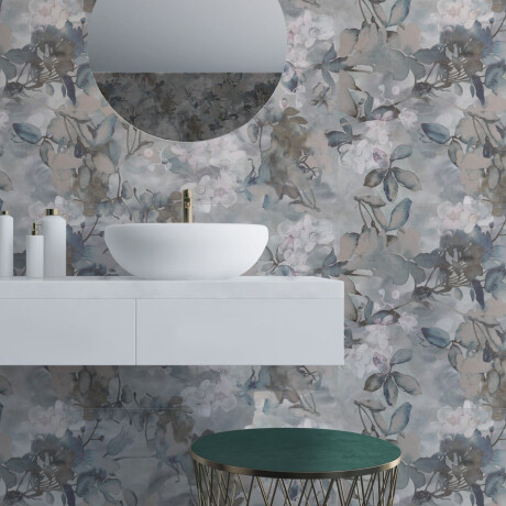 Azulejo de gres para pared, 60 x 120 cm, gris con motivos florales, acabado mate, A4H921 Jam #2