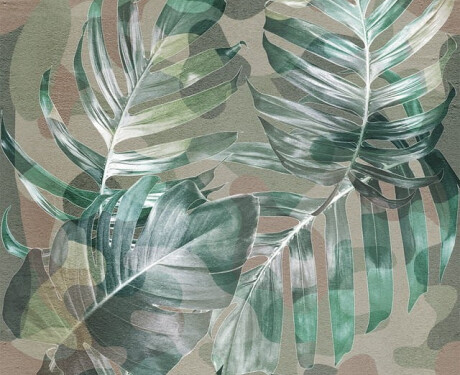 Azulejo de gres para pared de 60 x 120 cm, color beige, con motivos vegetales, acabado mate, modelo A4H922 Kamu
