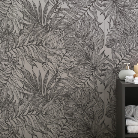 Azulejo de gres para pared de 60 x 120 cm, gris, con motivos vegetales, acabado mate, A4H925, Panaria #1