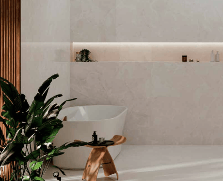 Gres de gran formato 100x100, mármol veteado, brillante, A4H941 Saffire Cream