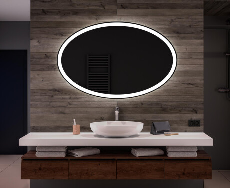 Espejo ovalado baño con luz L74 - Horizontal #1