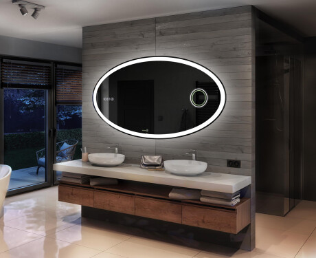 Espejo ovalado baño con luz L74 - Horizontal #2