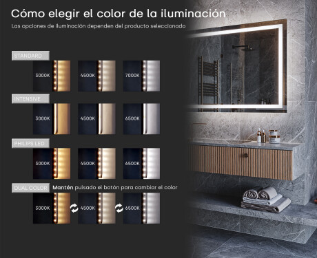 Espejo ovalado baño con luz L74 - Horizontal #6