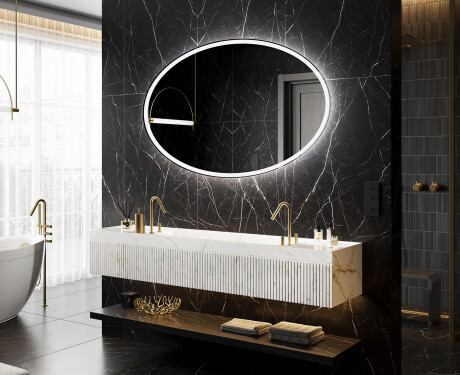 Espejo ovalado baño con luz L227