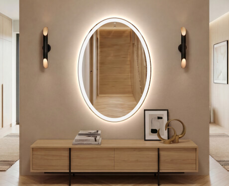 Espejo ovalado baño con luz L74 - Vertical