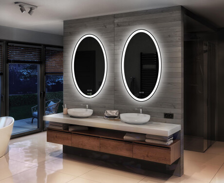 Espejo ovalado baño con luz L74 - Vertical #2