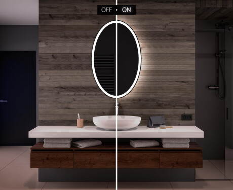 Espejo ovalado baño con luz L74 - Vertical #5