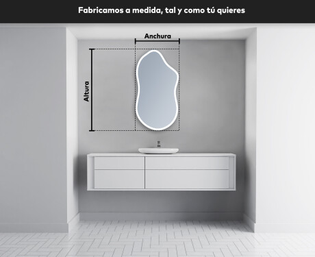 Espejo de baño LED de forma irregular F222 #5