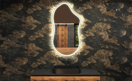 Espejo de baño LED de forma irregular F222