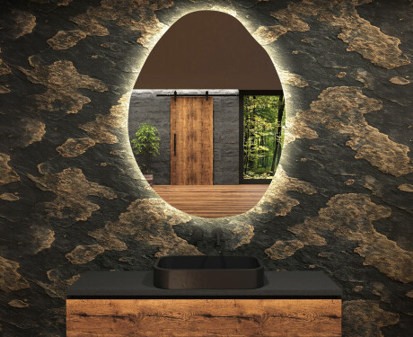 Espejo de baño LED de forma irregular U221