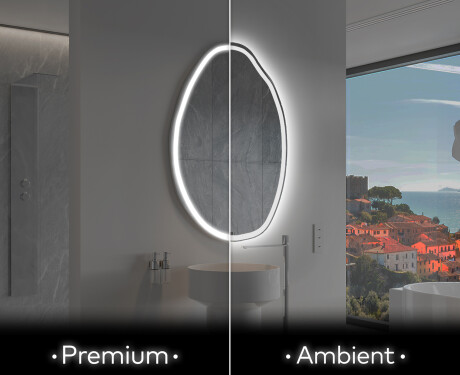 Espejo de baño LED de forma irregular U222