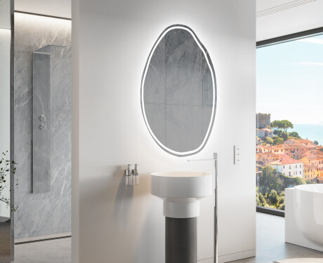 Espejo de baño LED de forma irregular U223