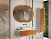 Espejo de baño con elegante detalle metálico L289
