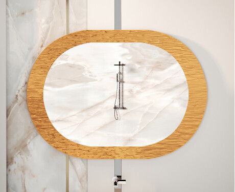 Espejo de baño con elegante detalle metálico L289 #5