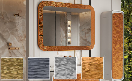 Espejo redondeado con marco metálico L287