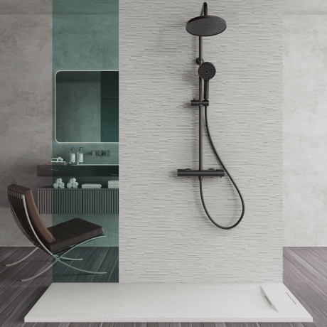 Plato de ducha rectangular Avero 90x110 cm blanco #5