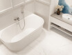 Bañera exenta acanalada Glamour de 170 cm, con sifón y tapón/desagüe en blanco
