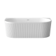 Bañera exenta acanalada Glamour de 170 cm, con sifón y tapón/desagüe en blanco #4
