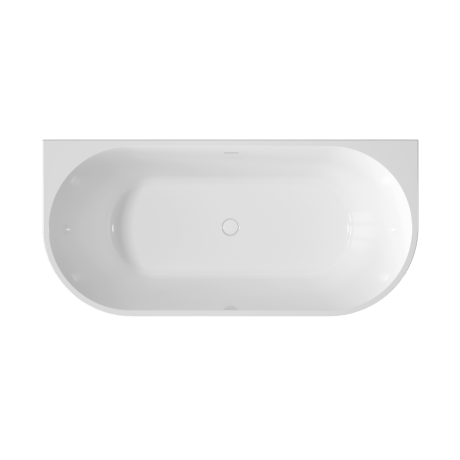 Bañera exenta acanalada Glamour de 170 cm, con sifón y tapón/desagüe en blanco #7