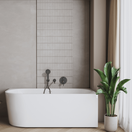 Bañera independiente adosada a la pared Astri, 150 cm, con entrada a la derecha,  incluye sifón, tapón y un elegante rebosadero #2