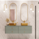 Lavabo sobre encimera MALAGA blanco/oro #1