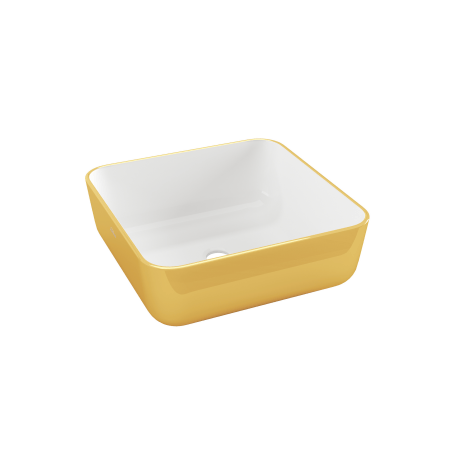 Lavabo sobre encimera MALAGA blanco/oro #2