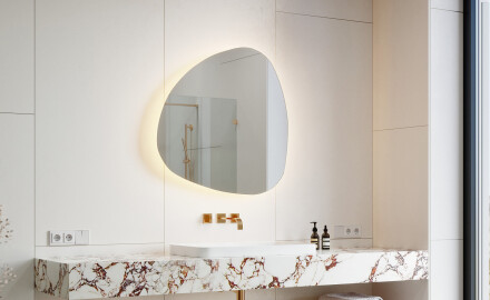 Espejo de baño LED de forma irregular J221