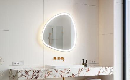 Espejo de baño LED de forma irregular J222