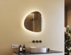 Espejo de baño LED de forma irregular 54x54cm con luz LED fría de 7000K, luz cálida de 3000K o luz neutra de 4500K