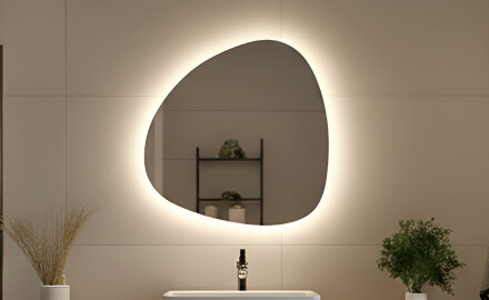 Espejo decorativo LED de forma irregular 54x54 cm con luz neutra 4500K