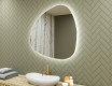 Espejo de baño LED de forma irregular 74x74cm con luz LED fría de 7000K, luz cálida de 3000K o luz neutra de 4500K
