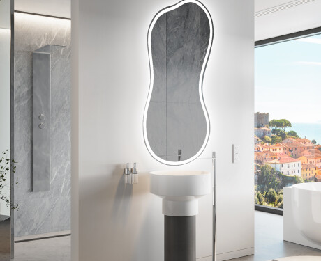 Espejo de baño LED de forma irregular K222