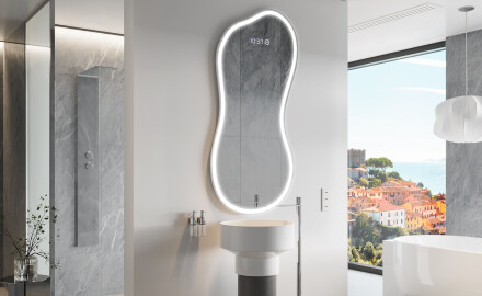 Espejo de baño LED de forma irregular K222