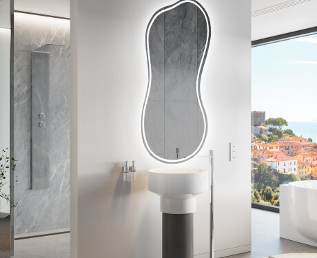 Espejo de baño LED de forma irregular K223