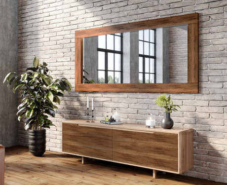 Rectangular espejo con marco de madera L224 #6