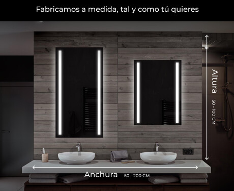 Espejo de baño moderno e iluminado LED L02 #6