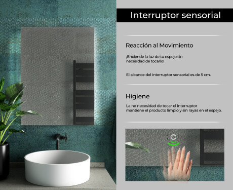 Rectangulares espejos retroiluminado para baños L03 #7