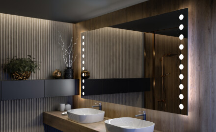 Artforma Espejo de Baño con Iluminación LED 100x80 cm con Estante y Marco -  Luz Espejo de Pared con Accesorios - Diferentes tamaños : : Hogar  y cocina