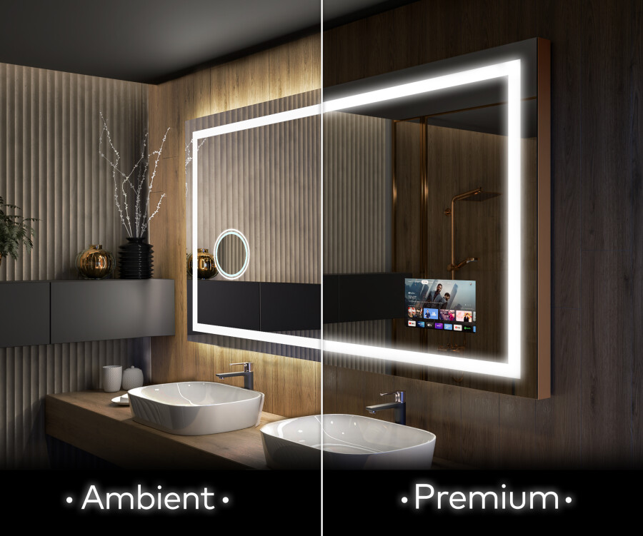 Espejos de baño iluminados con luz LED incorporada