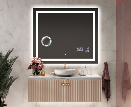 Rectangulares espejos retroiluminado para baños L15 #9