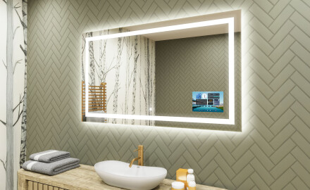 Rectangulares espejos retroiluminado para baños L15 120x80cm - SmartScreen, DualColor