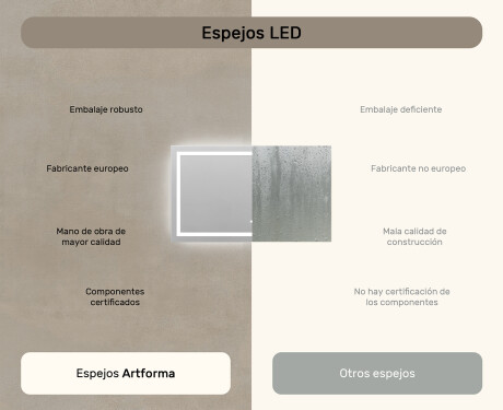 Rectangulares espejos retroiluminado para baños L15 120x80cm - SmartScreen, DualColor, Estera de calefacción #7